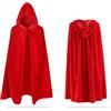 UILYNIU Mantello rosso vampiro con cappuccio, mantello lungo in velluto, costume per Halloween, Natale, adulto, unisex, medievale, carnevale, cosplay, feste, Halloween, costume (rosso)