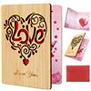HOWAF Biglietto San Valentino per Lui, Biglietto Auguri Legno, Biglietto Amore con Busta, Regalo San Valentino per lei, Ti Amo Biglietto per Matrimonio, Anniversario, Compleanno, Festa della Mamma