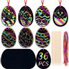 MELLIEX 36pcs Scratch di Pasqua Colorato Scratch Arte Uovo Scratch di Pasqua Artigianato pour Pasqua Bambini