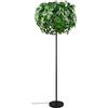 RL LIVE YOUR LIGHT Reality Leuchten Lampadaire LEAVY R40463015, métal noir mat, feuilles plastique vert, excl. 3x E14