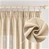 EMEMA Tende Lino Trasparente con Fettuccia Tenda a Traslucido Tenda per Interni Tende Moderne a Vela per Porte Balcone Adatte per Soggiorno Camera da Letto 2 Pannelli 140x260 cm Beige