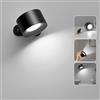 ACICILI Lampada da parete a LED per interni, lampada da parete a batteria, girevole a 360°, 3 livelli di luminosità, 3 modalità di colore, LED dimmerabile per soggiorno, camera da letto, corridoio,