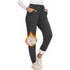 Yutdeng Pantaloni Sportivi da Donna Pantaloni da Tuta con Coulisse e Tasche Pantaloni da Jogging Foderati in Pile Invernali Lunghi Termici Pants Caldo Casual Sportswear Running Fitness,Nero,L