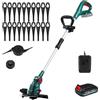 POSENPRO Tagliabordi a Batteria 20V, Decespugliatore e Tagliabordi 2 in 1 con Filo di Taglio con Batteria 2,0 Ah, Taglio Ø 26cm, Testata Regolabile e Maniglia Telescopica