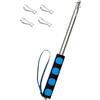 Qiuboluny 2 Metri Asta Bandiera Telescopica per Bandiera Telescopica Portatile Insegnamento Bandiere per Guide Turistiche Acciaio Inox Insegnanti con 4 Clip Asta della Bandiera (Blu)
