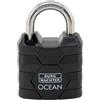 BURG-WÄCHTER Ocean 490 Ni 30 SB - Lucchetto con 2 chiavi, spessore 4,8 mm, resistente all'acqua di mare, corpo in ottone massiccio, doppio blocco, colore: Nero