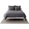 MLH MY LINEN HOME My Linen Home Set Copripiumino/Biancheria da Letto in Lino Lavato (100% StoneWashed) Grigio scuro, 1 Copripiumino 200x200 cm e 2 Federa Cuscino Lino 40x80 cm I Copripiumino Con Cerniera