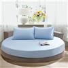 Chickwing Lenzuolo sotto Rotondo Coprimaterasso, Chickw11 100% Cotone Elastic Materiale per Lenzuolo profondità 25cm, Letto Singolo Adulto Bambino Doppio, Tinta Unita + Non Include Federe (LightSkyBlue,200cm)