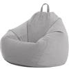 Highdi Velluto Pouf Poltrona Sacco, Bambini & Adulti Bean Bag Fodera per Sacco di Fagioli per Decorazione della Soggiorno Camera Giardino Salotto Balcone, Senza Ripieno (Grigio Chiaro,60x75cm)