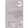 Miquelrius - Ricambio agenda annuale 2025, 16 mesi, giorno pagina, ricambio agenda anelli, dimensione attiva 117 x 182 mm, ricambio agenda 6 anelli, spagnolo, portoghese e inglese