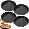 EXIN DECHEN 4PCS Teglia per Pizza Rotonda, 18 cm Teglie per Pizza Antiaderente, Teglia per Pizza in Acciaio Al Carbonio Rivestita, Set Teglia per Pizza con Rivestimento Antiaderente per Pizza per Cheesecake Pie