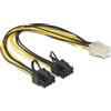 DeLOCK 83433, 0,3 m, PCI-E (6+2 pin), PCI-E (6-pin), Maschio, Femmina, Nero, Bianco, Giallo R10191