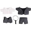 niannyyhouse Vestiti per bambole di peluche, cappotto, camicia, gilet, cravatta e pantaloni, set da 5 pezzi (nero, 15 cm)