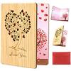 HOWAF Biglietto San Valentino per Lui, Biglietto Auguri Legno, Biglietto Amore con Busta, Regalo San Valentino per lei, Ti Amo Biglietto per Matrimonio, Anniversario, Compleanno, Albero del Cuore