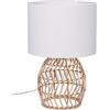 RL LIVE YOUR LIGHT Reality, Lampada tavolo, Rike 1xE27, max.40,0 W Tessuto, Bianco, Finitura: Reticolo rattan, Naturale Ø:25,0cm, A:38,0cm Interruttore su cavo,IP20,Senza illuminante