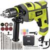DEWINNER Trapano a percussione, trapano a percussione elettrico con filo da 710 W, mandrino in metallo da 13 mm, 0-3300 giri/min, potente trapano a velocità variabile per foratura in acciaio..
