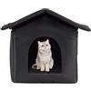 Wezalget Cuccia per gatti da esterno, calda cuccia per gatti, in tessuto Oxford impermeabile, rifugi per animali domestici, casette chiuse per gatti all'aperto, fondo antiscivolo, accessori per
