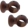 GIRASOLE HOME Staffa Corta 75mm in Legno per Aste di Diametro fino a 28mm 2 Pezzi (Noce)