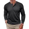 ZEMALON Basic T-Shirt Uomo Moda Tinta Unita T-Shirt Uomo Casual T-Shirt Uomo Classica all-Match Comoda T-Shirt Manica Lunga Uomo C-Black L