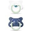 Suavinex Succhietto Night&Day in Silicone, da 2 a 4 Mesi, Balena Azzurra - 2 Pezzi, Balena Azzurro - 140 g