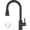 DAYONE Rubinetto da Cucina Nero, Rubinetto per Cucina con Doccetta Estraibile a 3 Modalità, Miscelatore Monocomando Rubinetto Lavello Cucina 360° Con Acqua Fredda e Calda
