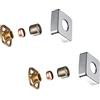 KEDWILL® Kit di fissaggio per valvole a barra staffe con copertura quadrata SS cromata sindoni rosette connessioni da 3/4 pollici BSP 15 mm montaggio a parete per rubinetto miscelatore termostatico