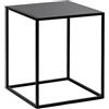 LOUNGITUDE FILAR - Tavolino quadrato in metallo, 45 x 45 cm, colore: nero
