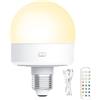 Naqqios Lampadine ricaricabili - Lampadina di emergenza, Lampadina LED portatile | Lampadina a batteria dimmerabile E26, lampadina wireless con telecomando, lampadina LED senza fili con 3 colori selezionabili