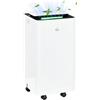 HOMCOM Deumidificatore Portatile da 10L/Giorno con 5 Modalità, 2 Velocità, Deumidificatore Silenzioso con Timer 24h e Ruote, Adatto Fino a 20 m³, 25x25x50.5 cm, Bianco