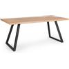 Tavolo DUKAT in legno naturale e gambe in acciaio nero 180 x 90 cm