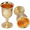 Fyearfly Calice d'oro - 2 Pezzi Calice Bicchiere da Vino Europeo di Alta qualità Dorato Retro Ornamenti Classici Vintage Decorazione per Collezione Personale Decorazione Domestica