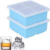Linkidea Stampo per cubetti di ghiaccio extra large con coperchio, confezione da 2 vassoi in silicone per cubetti di ghiaccio giganti da 5 cm, per whisky, cocktail bourbon, caffè, zuppe, cubetti di ghiaccio,