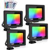 SKYWORLD 4 pezzi 30W Faretti RGB da Esterno, Impermeabili, Cambio Colore RGB, Modalità di Strobo, per Vacanze Feste Halloween