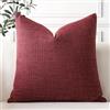 Artscope 1 Pezzi Federe per Cuscini in Finto Lino Minimalista Copricuscini Decorativo per Domestica Soggiorno Camera da Letto Divano 55x55cm, Vino Rosso