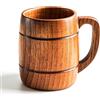 VOBOR Boccale Birra in Legno 350ml, Naturale ed Ecologico con Manico Tazza da Bicchieri Medievale per Caffè/Bevande/Succo, Regalo Uomo