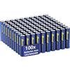 BONAI Longlife Batterie Alcaline AAA (100 pezzi) da 1,5V Micro LR03, Potenti, Ideali per Sveglia, Termometro, Lampade Decorative e Altri Dispositivi con Elevato Fabbisogno Energetico