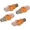 AAOTOKK RF Femmina a RJ45 Maschio Convertitore Coassiale a Ethernet Adattatore,Adatto per la Maggior Parte dei tester di linea,Cercatori di linea e altre Apparecchiature di Prova(4-Pezzi/F a RJ45)