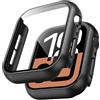 TAURI 2 Pezzi Cover PC Compatibile con Apple Watch Series 11/10 42mm, 9H in Vetro Temperato,[Tocco Sensibile][HD Clear] Sottile Rigida Custodia per iWatch 42mm - Nero