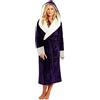 EMUKFD Vestaglia da donna in pile corallo sherpa con cappuccio vestaglia invernale da donna vestaglia in pile soffice accappatoio lungo da donna con cappuccio flanella manica lunga accappatoio