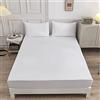 Chickwin-Shop Elastic Lenzuolo sotto Coprimaterasso Tinta Unita, Chickw11 100% Poliestere Materiale per Lenzuolo profondità 27cm - Letto Singolo Doppio - Vari Stile (120x200x27cm,Bianca)