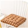 IXITON Biscotto a forma di cuscino di meditazione cuscino di seduta rotondo Cookie Chair Pad quadrato cuscino del pavimento per sedia soggiorno balcone ufficio divano (40cm) (quadrato, marrone)