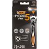 Bic Hybrid Flex 5 Rasoio 5 Lame Manico + Ricariche 2 Pz