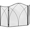 HOMCOM Parascintille Camino a 3 Parti Pieghevole in Metallo, 126x2x76 cm, Nero
