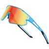 DUCO DK268 - Occhiali da sole sportivi per bambini, protezione UV400, montatura leggera TR90, blu/nero/arancione, unisex, stile sportivo, Montatura Colorata Blu Montatura Nera Occhiali Revo Arancione