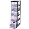 Iris Ohyama Cassettiera in Plastica con ruote, 5 Cassetti Grandi, Nero, Maniglie facili da tirare, Organizzatore, Per Camera Da Letto, Bagno, Scuola e Ufficio, Senza BPA, Contenitore, DC-305