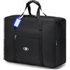 BAGZY Bagaglio a Mano 55x40x20 Borsone da Viaggio 45L Grande Pieghevole Leggero Borsa Palestra Valigia Cavalcabile Trolley Impermeabile a Tracolla Sportiva per Weekend (Nero)