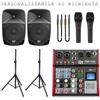 DISCOPIU IMPIANTO AUDIO 833 PACK mixer coppia diffusori supporti microfoni cavi
