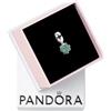 PANDORA Pendente a forma di trifoglio Moments in argento Sterling con cristallo verde reale