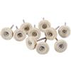 Garosa 10 Pezzi Rotella Lucidatura in Lana per Utensile Rotante, Disco per Mola Circolare con Impugnatura - Accessorio per Lucidare Acciaio Inox, Metallo, Alluminio, Cromato e Gioielli - Cotton Mop