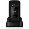 Majestic - TLF-Sileno 50R Flip Nero Senior Phone con Doppio Display 2.4'' Fotocamera Radio + Tasto SOS - Italia